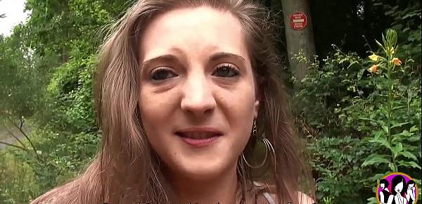  The slut Kaily from Paris discovers gang-bang at the edge of a road then double-penetrated in the forest